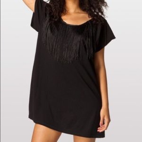 American Apparel Tops - American Apparel Scoop Back Fringe Tunic